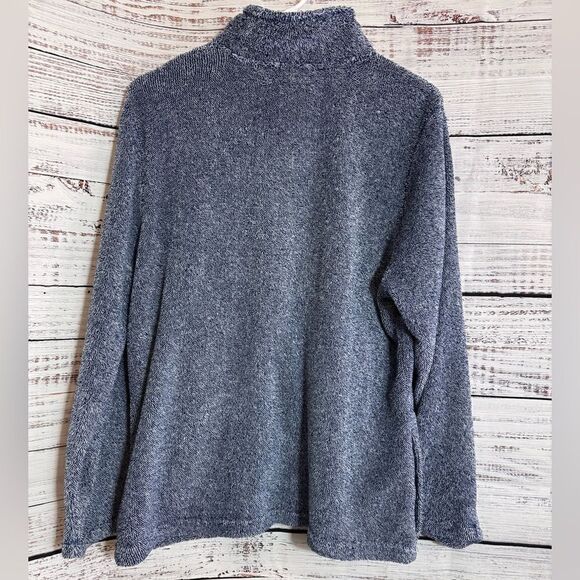 Stan Herman sweatshirt Womens Sz XL Sherpa full zip loungewear comfortable Blue - Picture 3 of 11